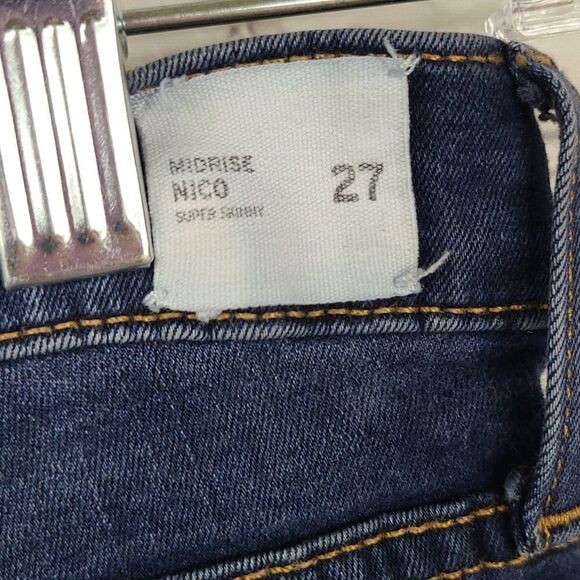 Hudson Mid-rise NICO Super Skinny Jeans 27 Shambles Wash Blue Distressed Denim - Picture 3 of 10